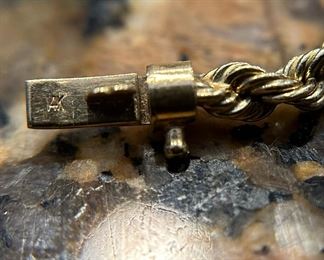 1947 GOLD 50 Peso Coin with 14K GOLD Rope Bezel and Rope Chain