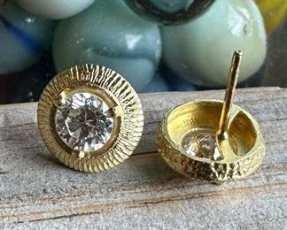 1.51 Carat Diamond Earrings in 14K Yellow Gold