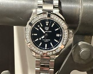 Ladies TAG HEUER Aquaracer Watch with Diamond Bezel