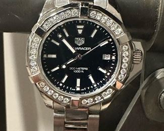 Ladies TAG HEUER Aquaracer Watch with Diamond Bezel