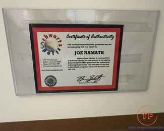 JOE NAMATH Autographed and Framed Alabama Jersey with COA