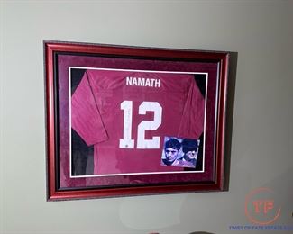 JOE NAMATH Autographed and Framed Alabama Jersey with COA