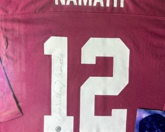 JOE NAMATH Autographed and Framed Alabama Jersey with COA