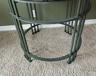 Marble Topped Contemporary Metal Round Side Table