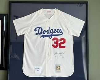SANDY KOUFAX Autographed and Framed Dodgers Jersey