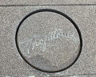 TROPITONE Garden Terrace Table with Shoreline Sling Swivel Rockers