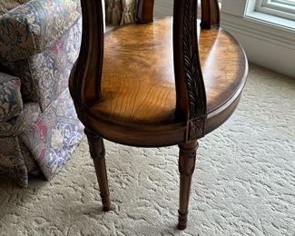 HENREDON Burl Wood Two Tier Side Table