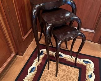 CHRISTOPHER GUY Handmade Mahogany Triplets Nesting Tables