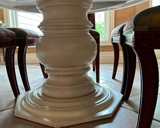 ITALMOND Contemporary Round Table Set with Custom Upholstered Chairs