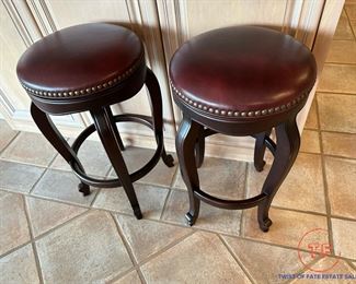 Hancock & Moore Leather Studded Stools