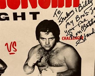 1972 Frazier vs Stander Fight Poster Signed by RON STANDER