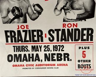 1972 Frazier vs Stander Fight Poster Signed by RON STANDER