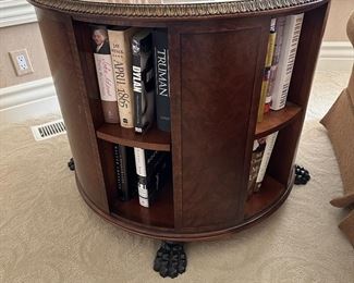 HENREDON Mahogany Claw Foot Revolving Bookcase