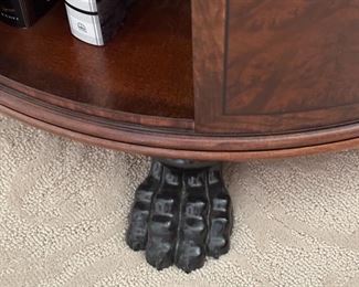HENREDON Mahogany Claw Foot Revolving Bookcase