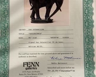 Signed Bronze Elephant Sculpture "Adolescence" by DAN OSTERMILLER 8/20