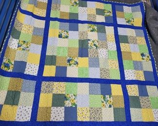 #5 - $50.00 Barnegat Lot 4 - 98% finished quilt blue & yellow