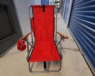 #14 - $10.00 Barnegat - red backpack beach chair
