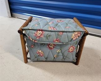 #28 - $8.00 Barnegat - quilted sewing basket with outside spool holders - 12"x9"