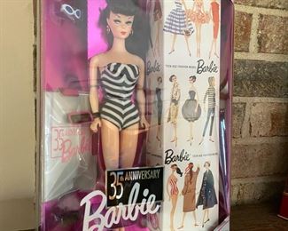 Barbie 35th Anniversary Reproduction Doll Wearing Black White Swimsuit, Box, Sunglasses, Barbie Box