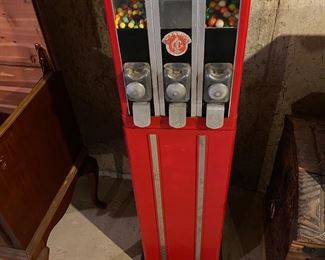 Antique 1 Cent Gumball, Peanut, Candy Floor Dispenser on Stand