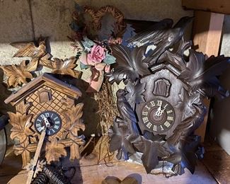 Vintage Black Forest Cuckoo Clocks 
