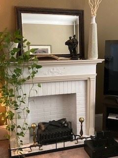 Fireplace Craftsman Oak Wooden Scroll Mantel White 