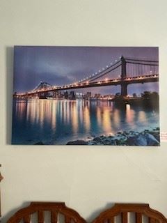 Long Exposure of the Brooklyn Bridge Canvas Print by Fabio Sabatini 60"x40"