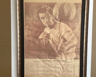 Rocky Marciano "Undefeated Heavyweight Champion of the World" 76" x 51" Custom Framed Poster Memorabilia
