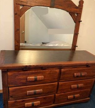 Barnwood Vintage Dresser with Mirror. Handmade by Vienna Woodworks in Minnesota, from antique barn wood in Vintage Style. Natural aged  patina.