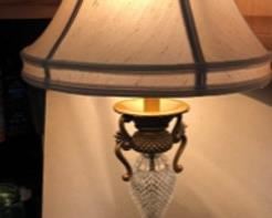 Cut Crystal and Brass Lamps (2) Vintage
