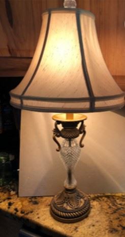 Cut Crystal and Brass Lamps (2) Vintage