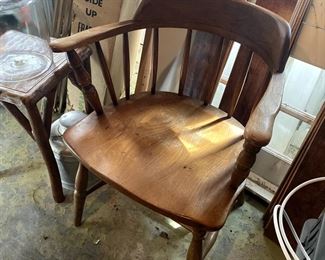 Pair of maple captain's chairs