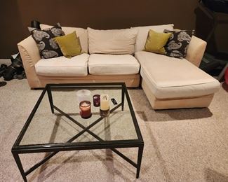 Sectional 2 chairs and coffee table all good condition make a great man cave or student dorm room furniture. 
$400