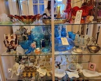 #1014 • Glass Vases, Jars, Bowls, Mug, Metal Trays & Vase