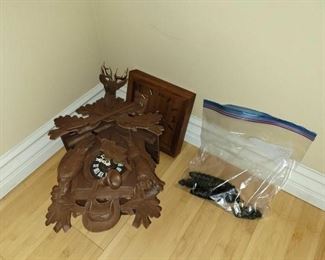 Lot #1066 • Cuckoo Bird Clock and Wooden Wall Clock