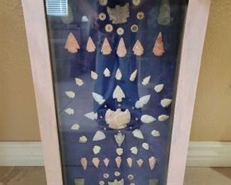 #1133 • Framed Stone Arrowheads