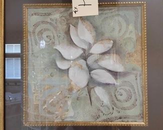 #1134 • 3 Flower Artwork Wall Decor Pieces
