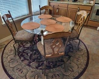 #1268 • Glass Top Dining Table & Chairs