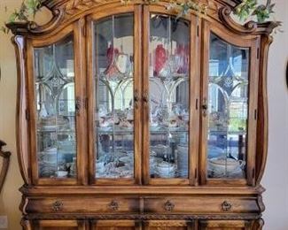 #1324 • Wood Carved China Hutch