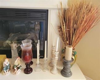 #1344 • Carafe, Candle Holders, Candles, and Decor