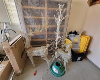 #1614 • Christmas Reindeer & Tree Decor and Tree Stand