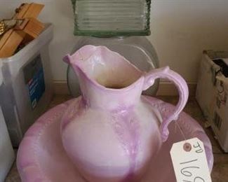 #1680 • Vase, Pitcher & Large Matching Bowl