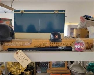 #1728 • (2) Engraved Baseball Bat, Base Balls & Plastic Hats