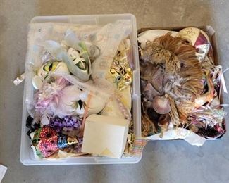#1740 • 2 Boxes of Porcelain, Metal & Wood Masks