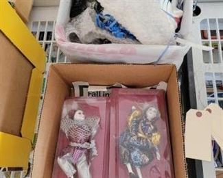 #1756 • Kabuki Masks and Porcelain Pierrot Dolls