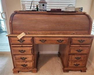 #2234 • Wood Roll Top Desk