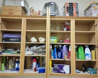 #2304 • Cleaning Supplies, Coffee Maker, and Glass Vases