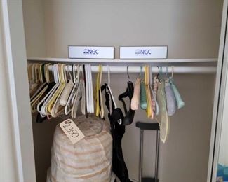 #2350 • Closet with Wrapping paper. Foam bed Crutches