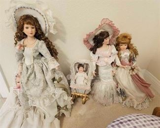 #2510 • 5 Porcelain Dolls