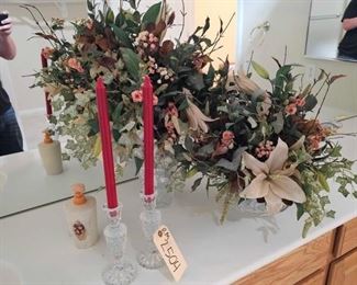 #2504 • Crystal Candle and Plant Holders